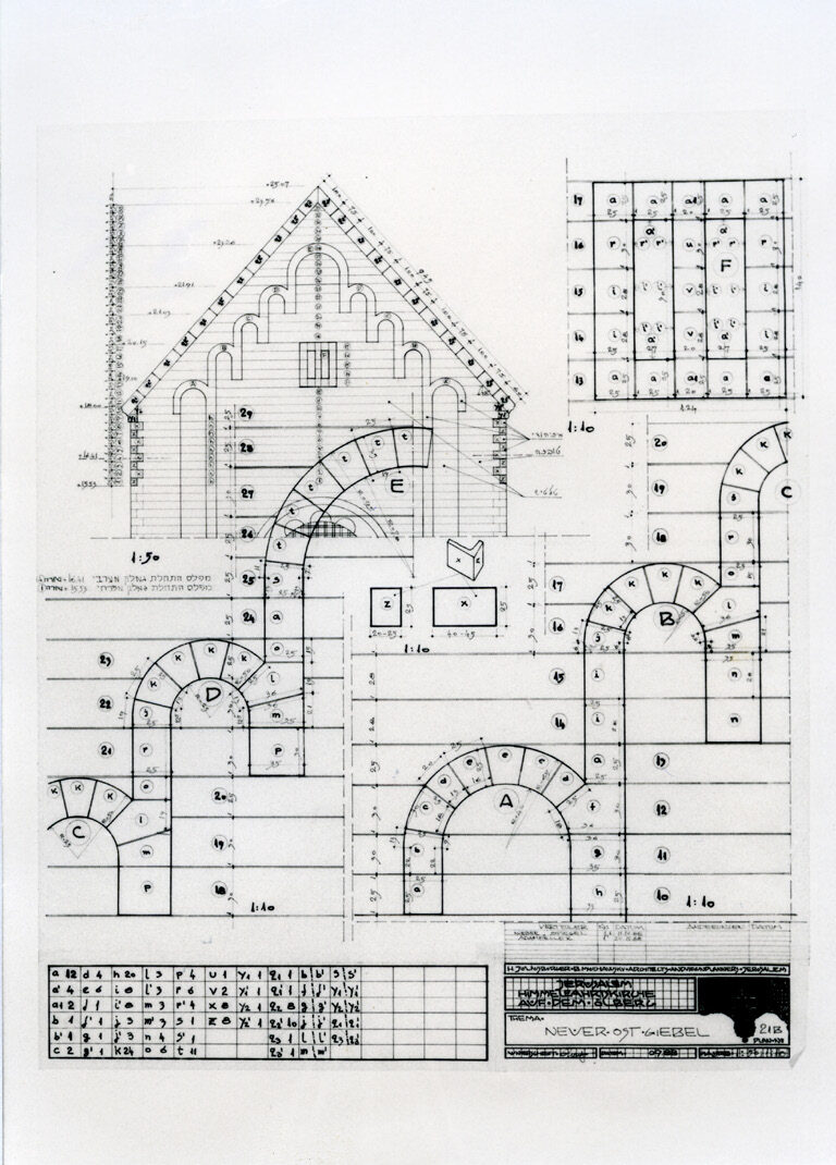 Façade's stone works drawing