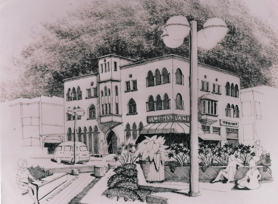 'Love at first sight' drawing of the Ussishkin building, 1992